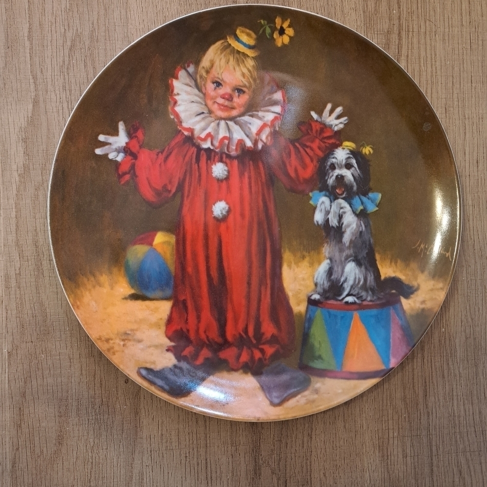 Reco Tommy The Clown Plate J McClelland Children's Circus Knowles 1982